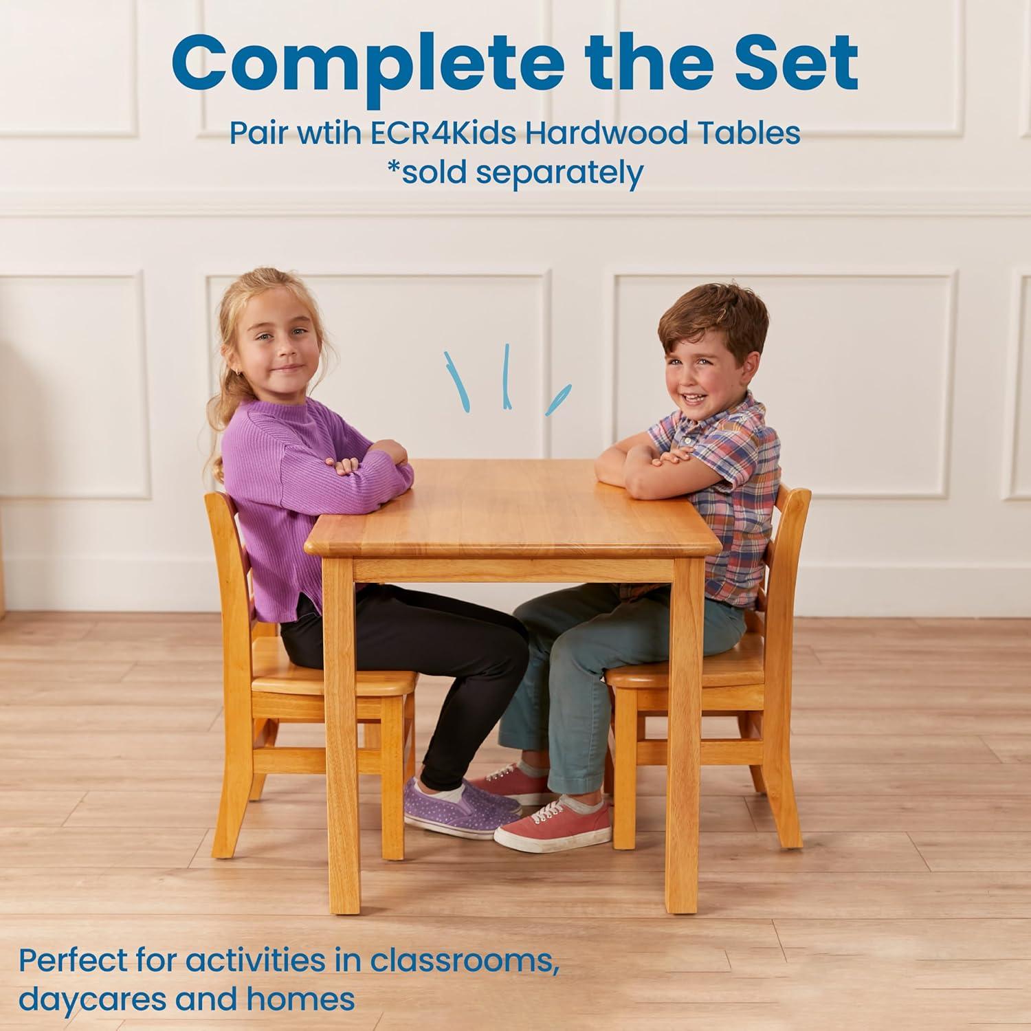 Sillas de Respaldo de Escalera ECR4Kids, Madera 30cm, Paquete de 2