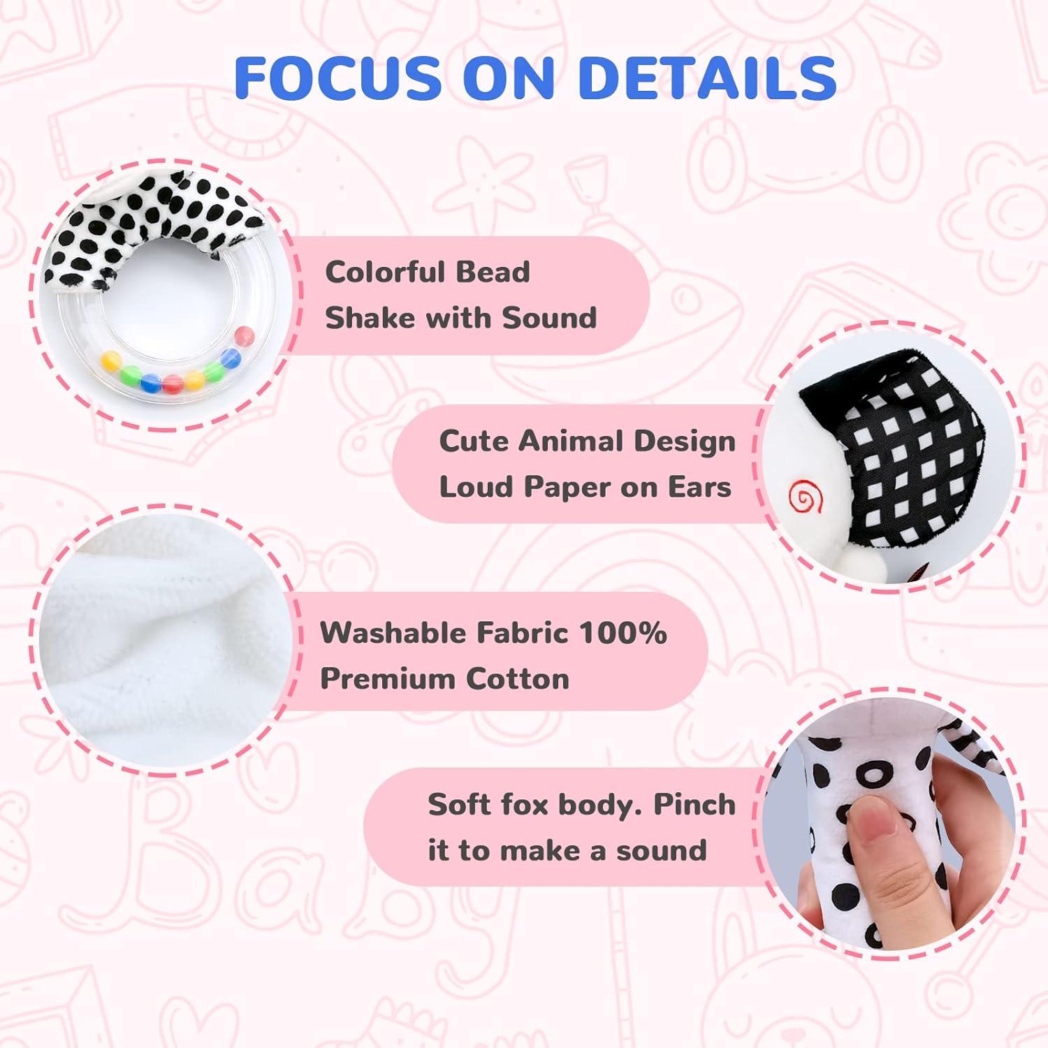 Sonajeros para Bebés XIXILAND Elefante y Zorro 0-6 Meses