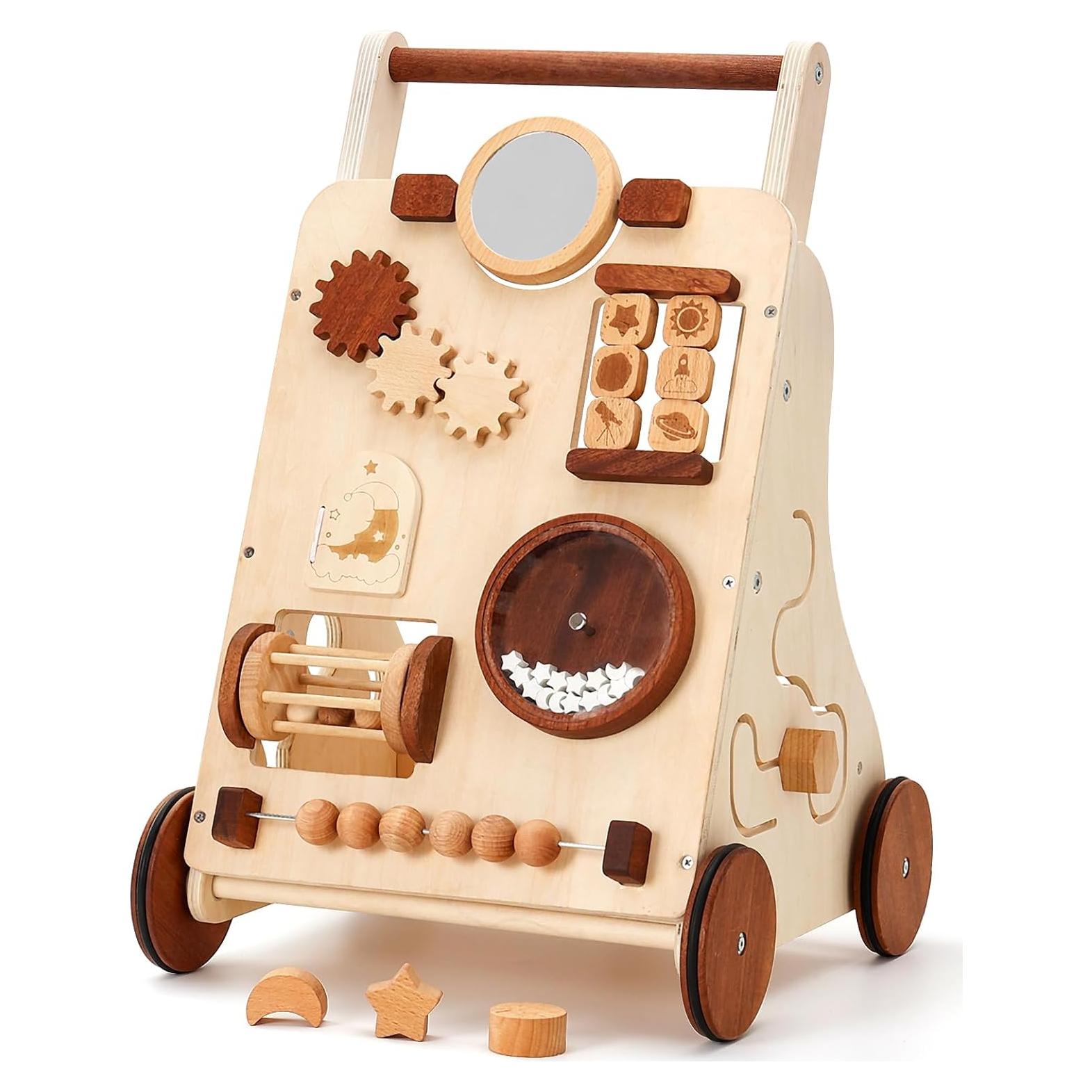 Andador de Madera Ajustable Woodtoe 9-en-1 para Bebés