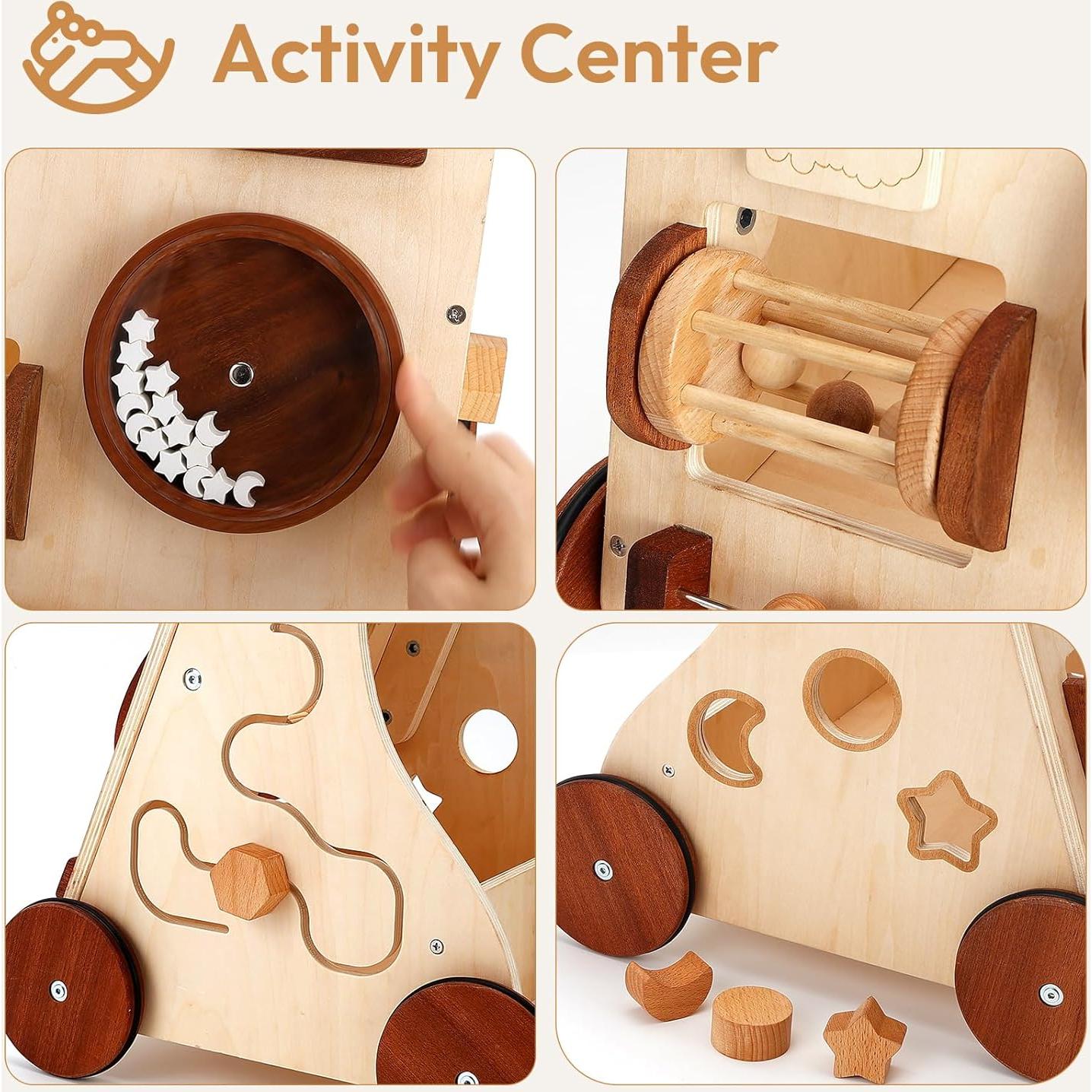 Andador de Madera Ajustable Woodtoe 9-en-1 para Bebés