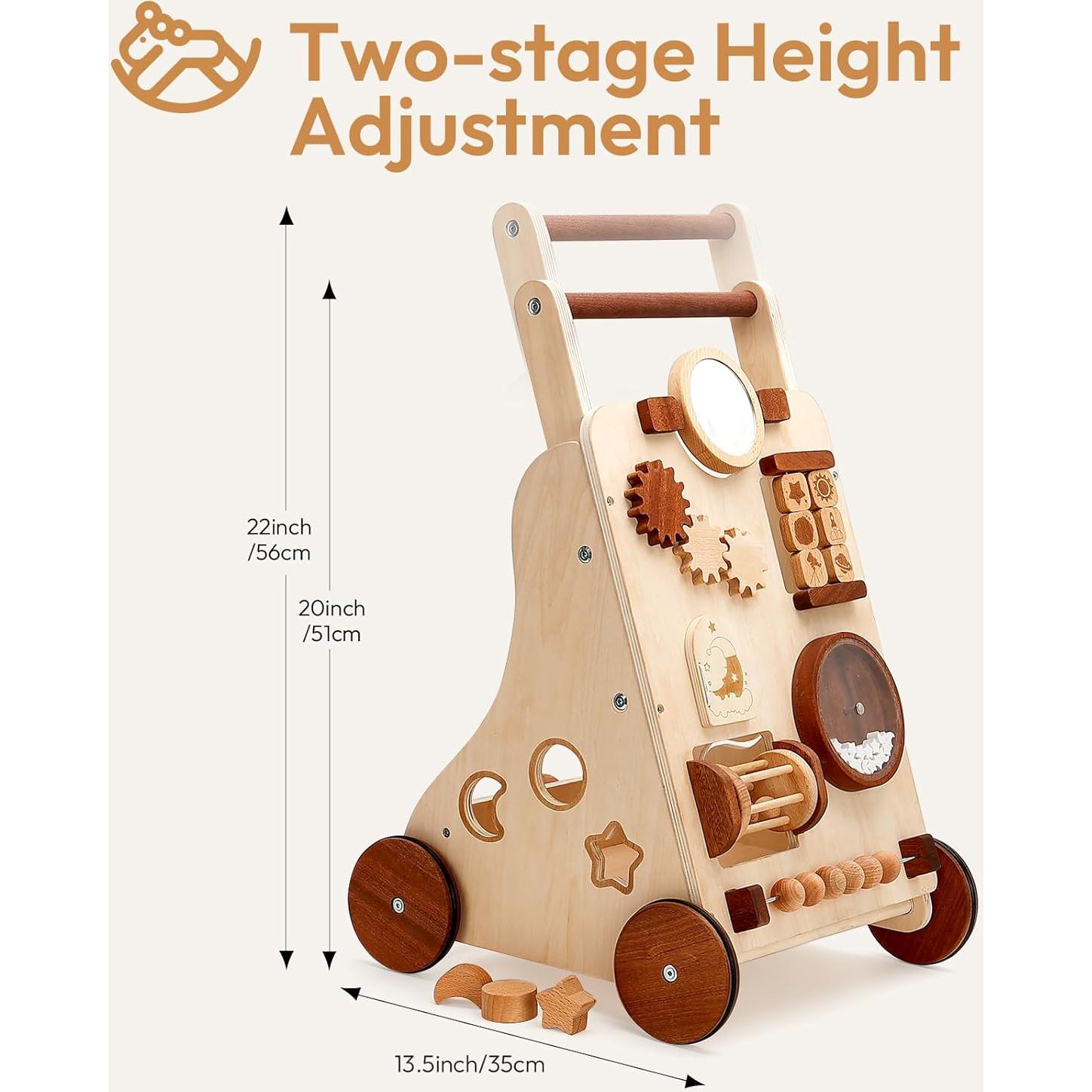 Andador de Madera Ajustable Woodtoe 9-en-1 para Bebés