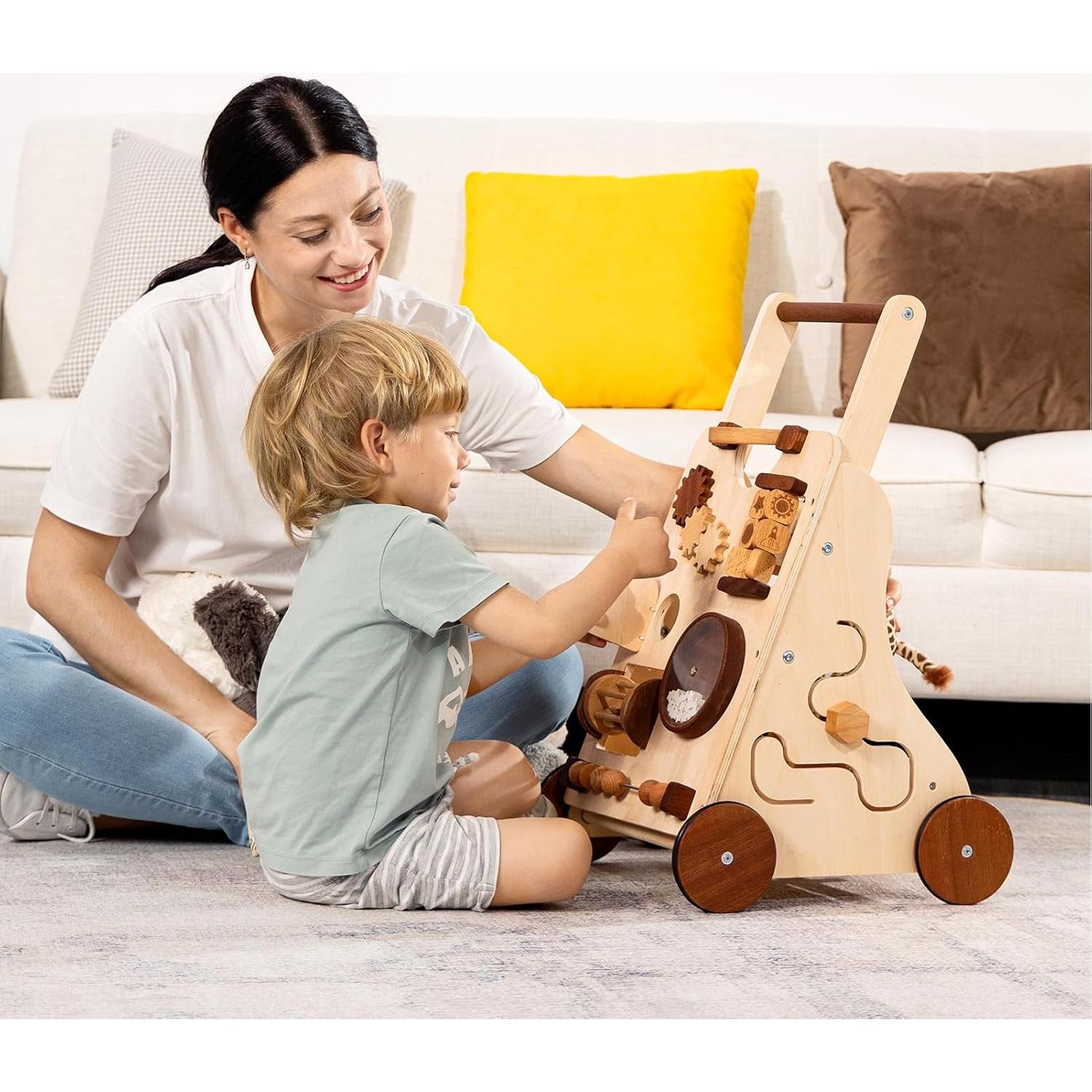 Andador de Madera Ajustable Woodtoe 9-en-1 para Bebés