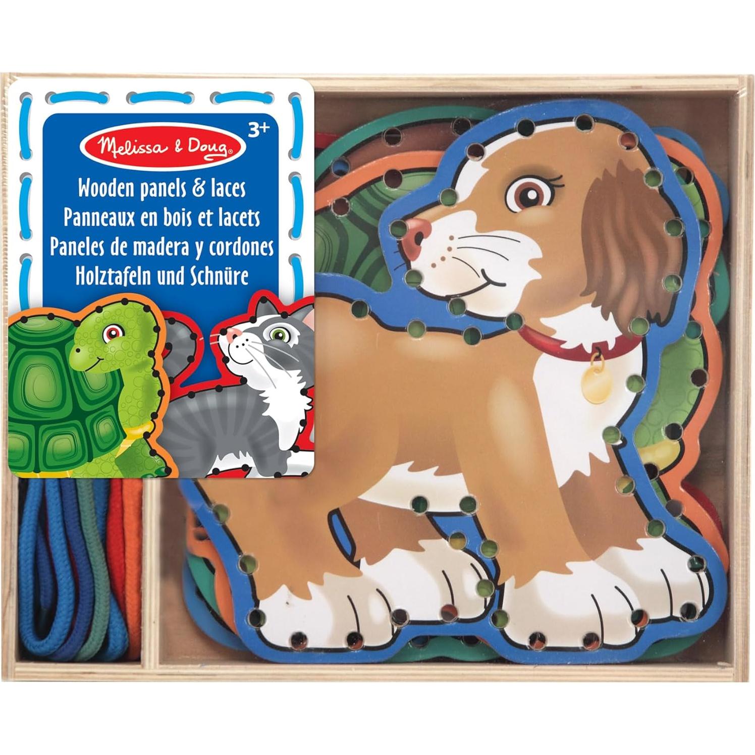 Juguete de Desarrollo Melissa & Doug - Paneles de Enhebrado Mascotas