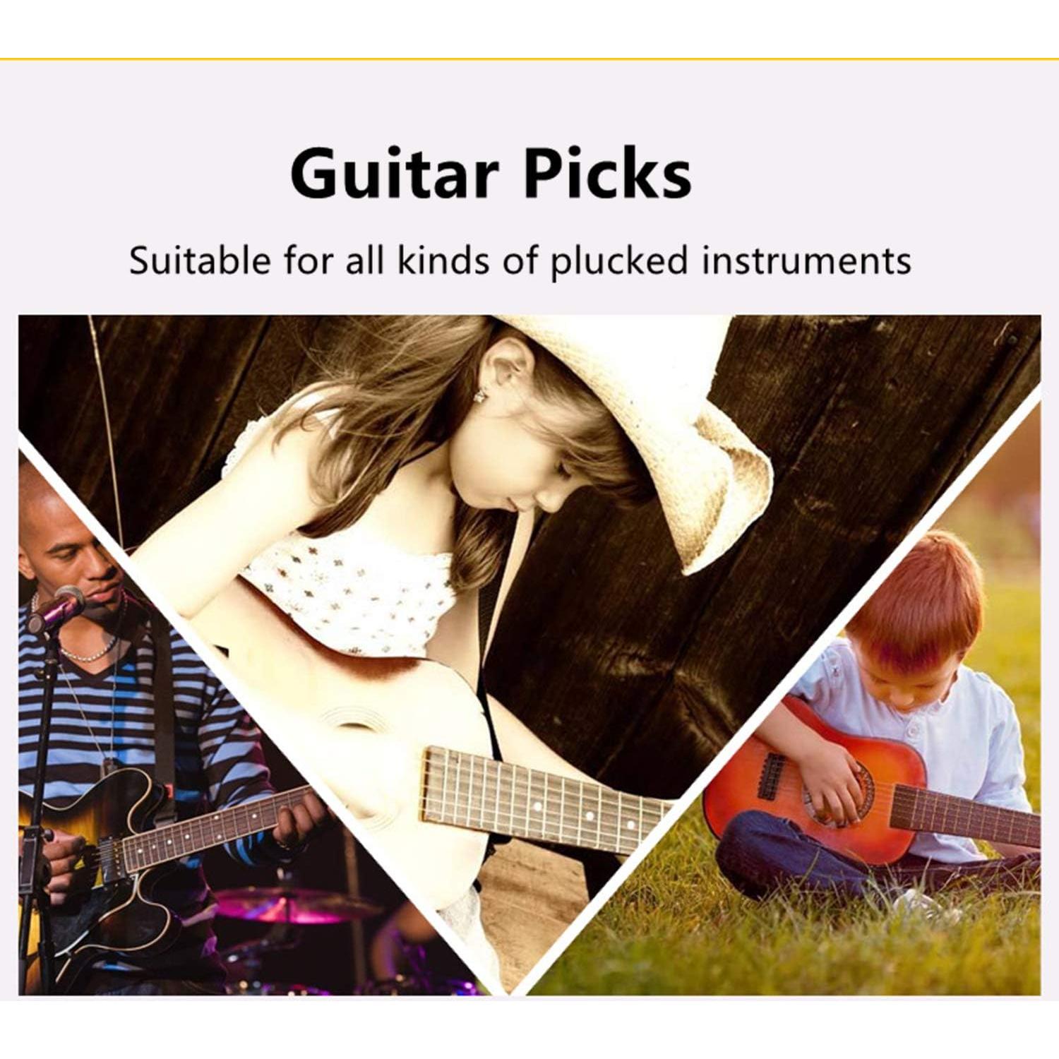 Puas de guitarra CC CAIHONG 0.46mm celuloide 50 piezas multicolor