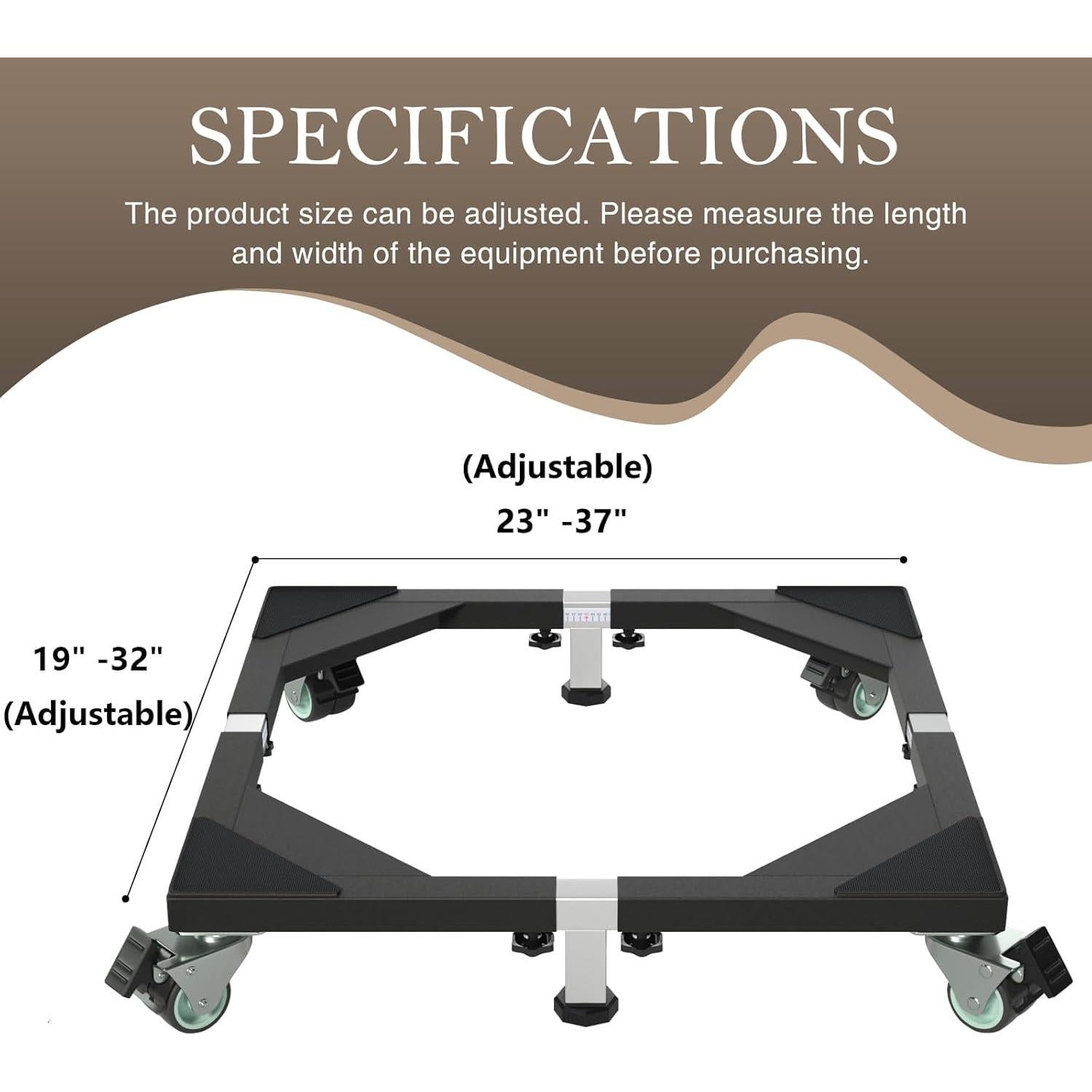 Soporte Móvil I'Ezonk para Refrigerador y Lavadora Negro