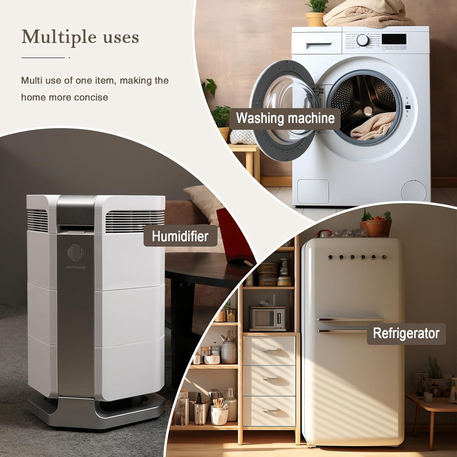 Soporte Móvil I'Ezonk para Refrigerador y Lavadora Negro