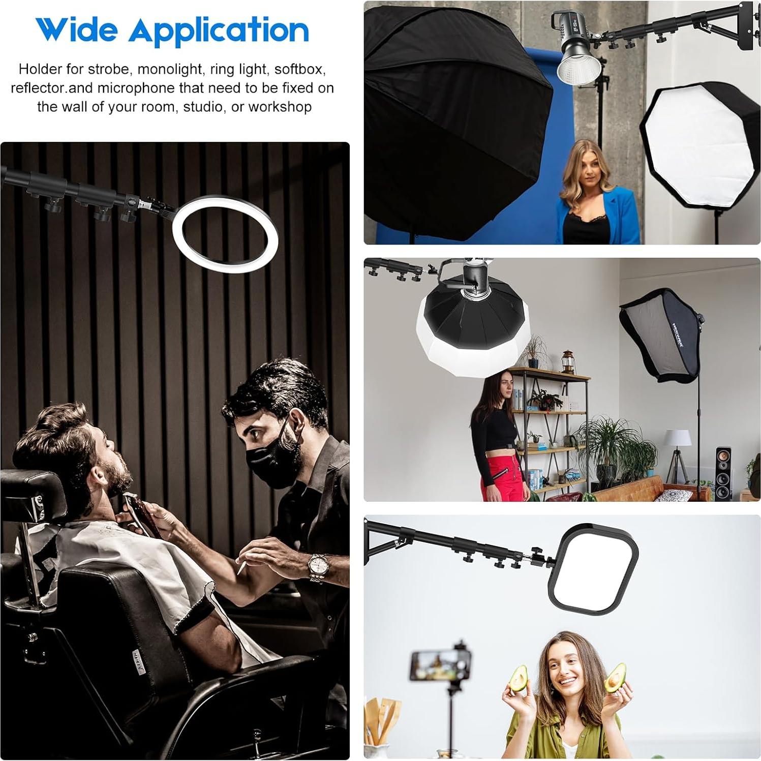 Soporte de Pared Triangular Aiuca 110cm para Luz de Anillo