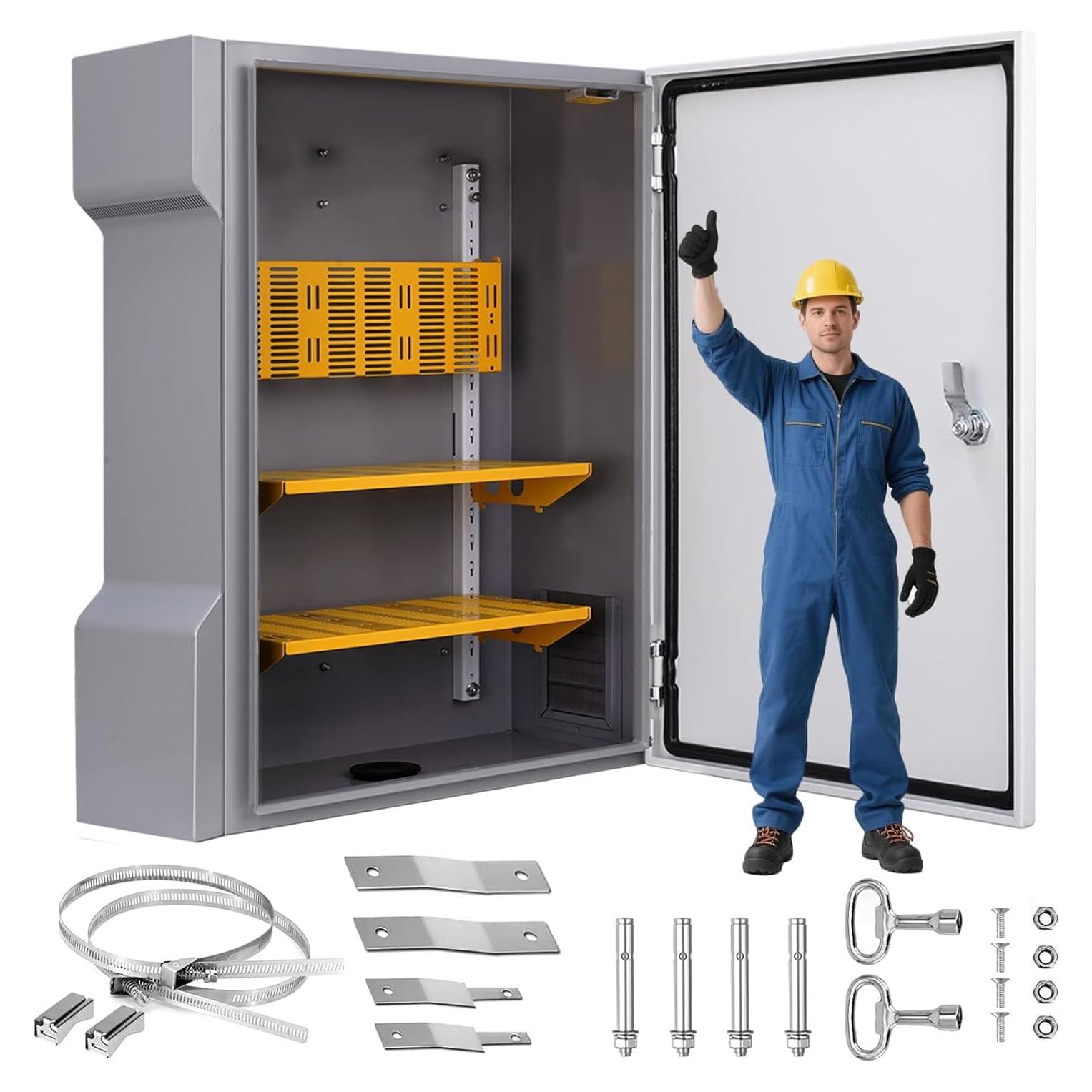 Caja Eléctrica Impermeable JUEDIFX 40.9x35.1x18cm Hierro Gris