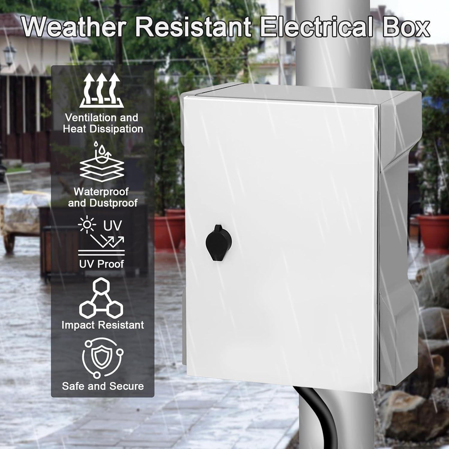 Caja Eléctrica Impermeable JUEDIFX 40.9x35.1x18cm Hierro Gris