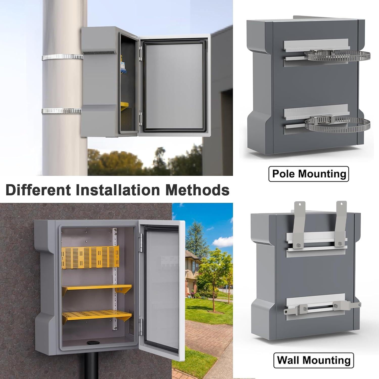 Caja Eléctrica Impermeable JUEDIFX 40.9x35.1x18cm Hierro Gris