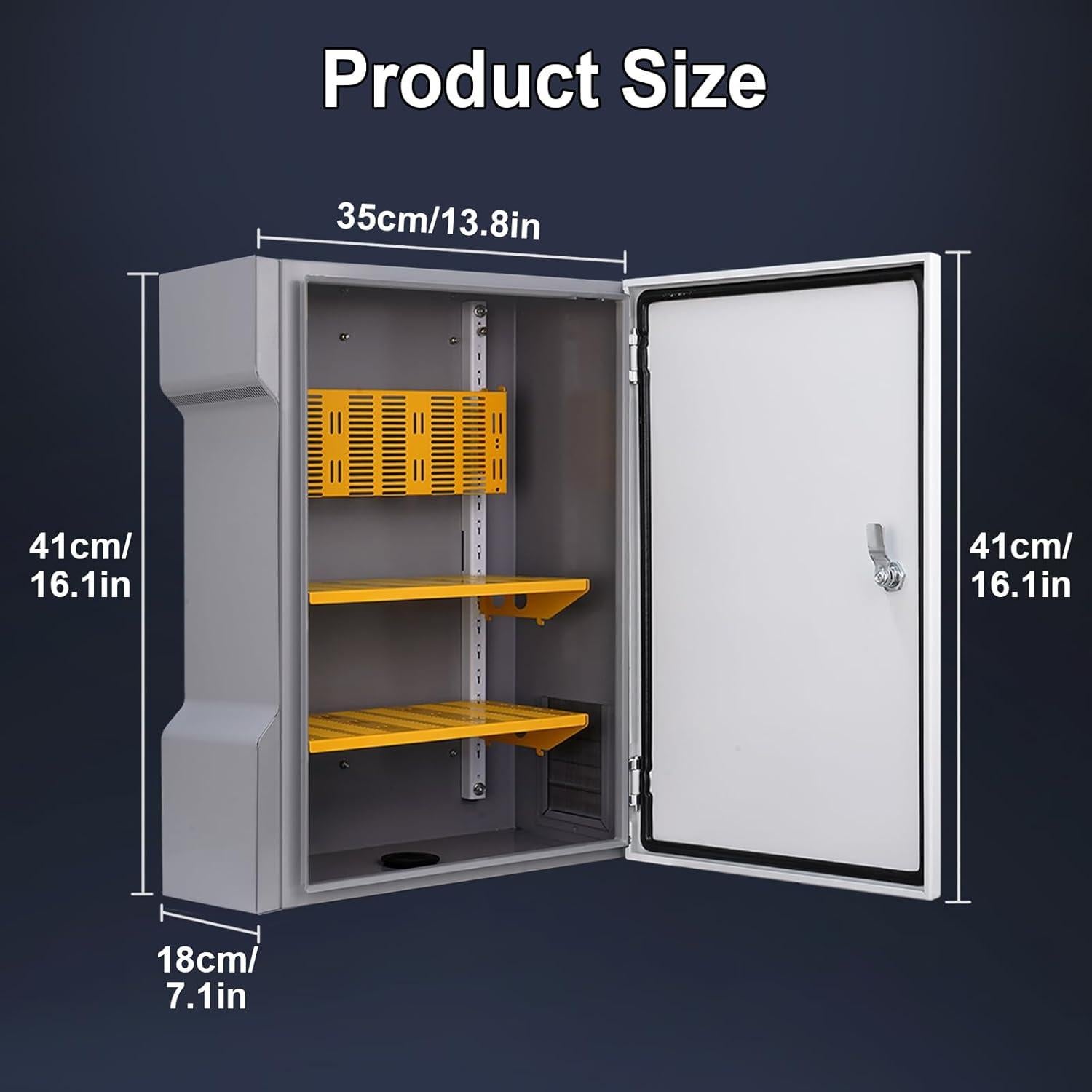 Caja Eléctrica Impermeable JUEDIFX 40.9x35.1x18cm Hierro Gris