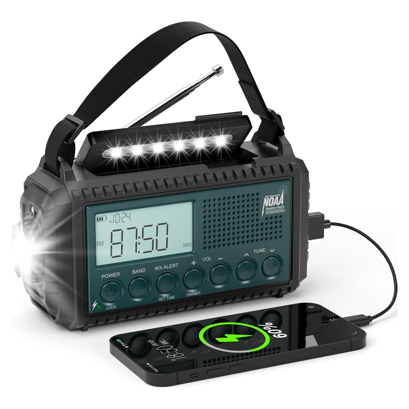 Radio Meteorológica NOAA PPLEE P-1009Pro 5000mAh AM/FM/SW