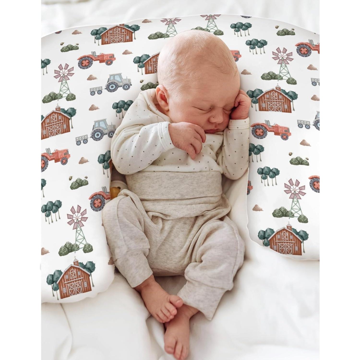 Funda de Almohada de Lactancia Boho Tractor 22x18 cm