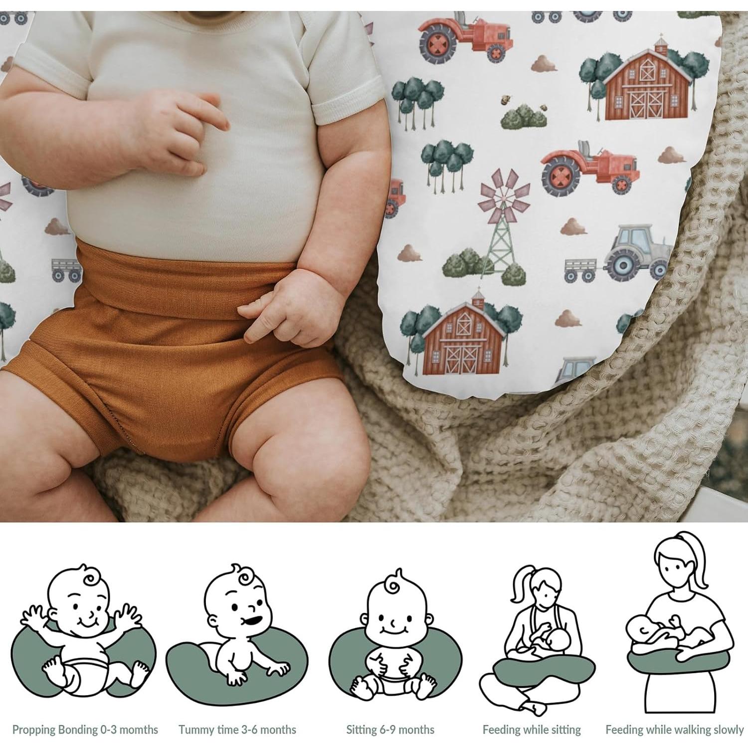 Funda de Almohada de Lactancia Boho Tractor 22x18 cm