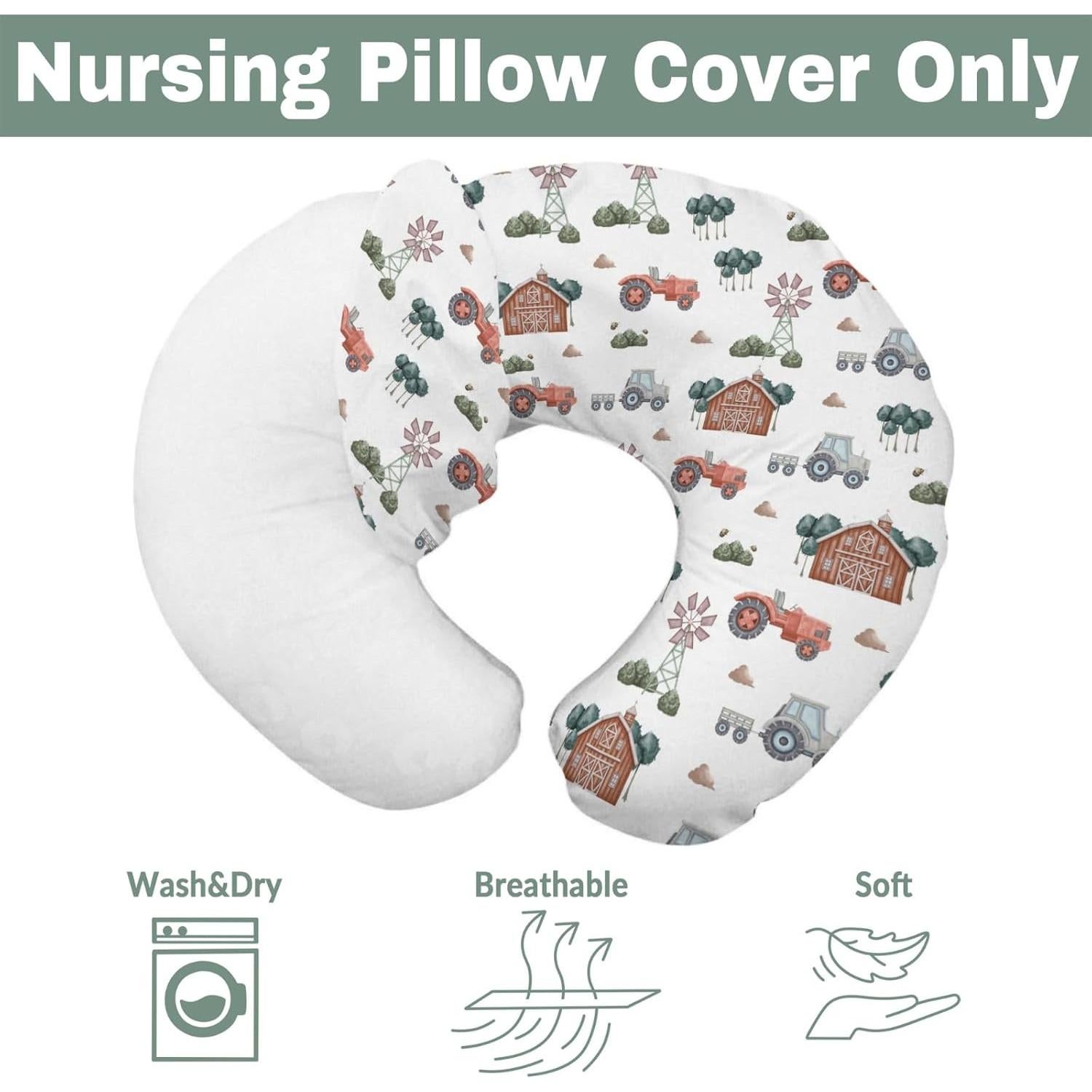 Funda de Almohada de Lactancia Boho Tractor 22x18 cm
