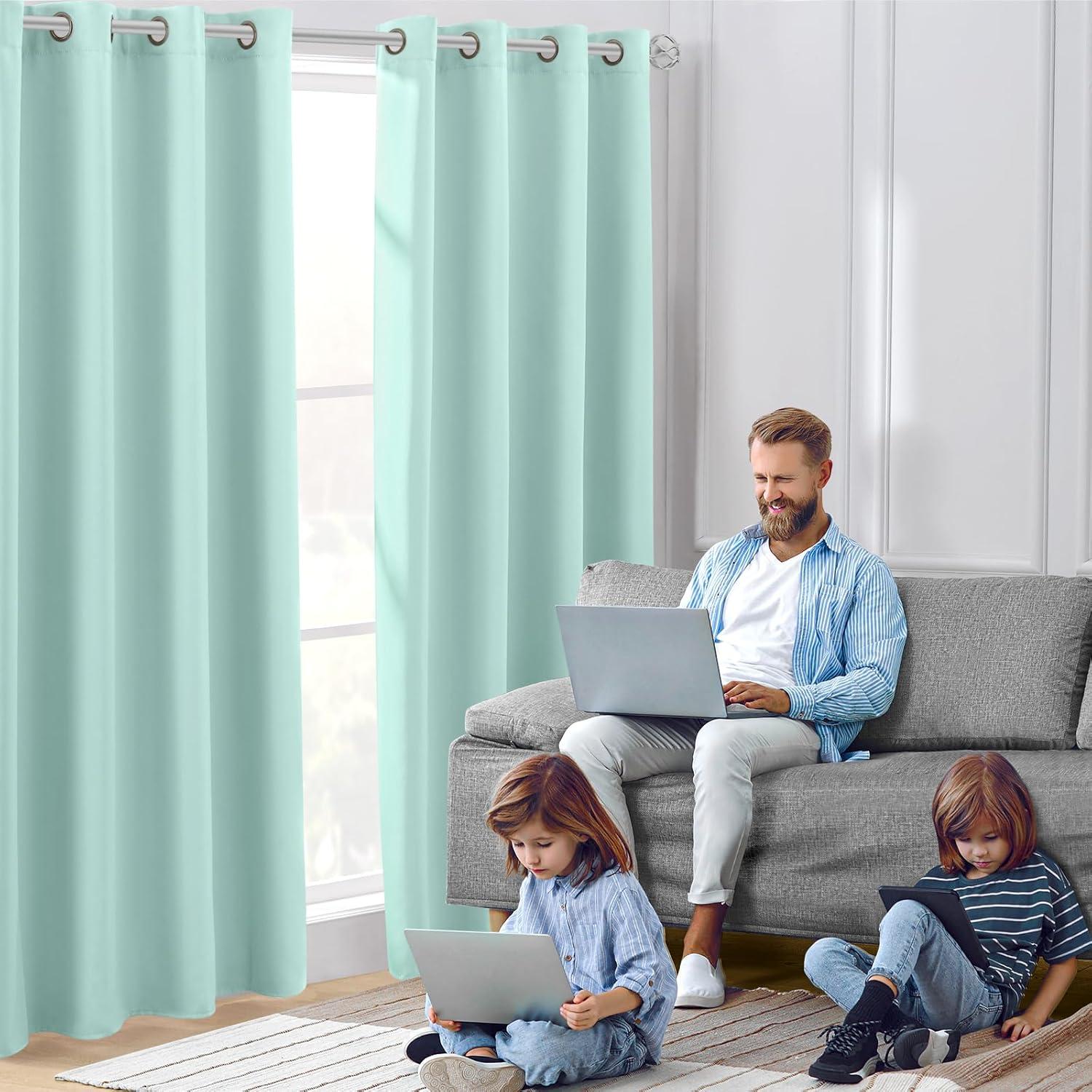 Cortinas Blackout Aqua HOMEIDEAS 132x213 cm 2 Paneles