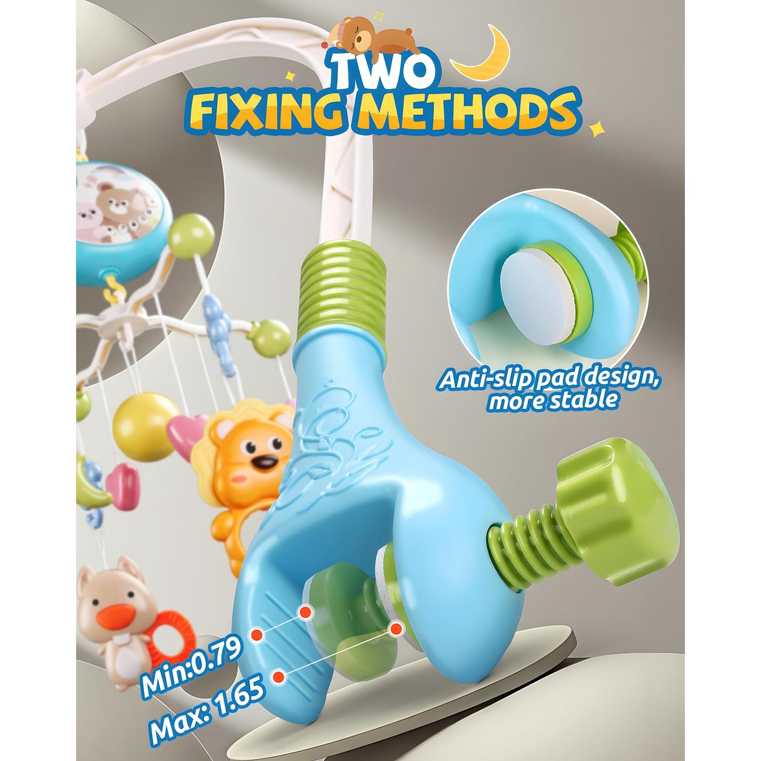 Móvil de Cuna Musical RSEPD con Proyector y Luces 0-6 Meses