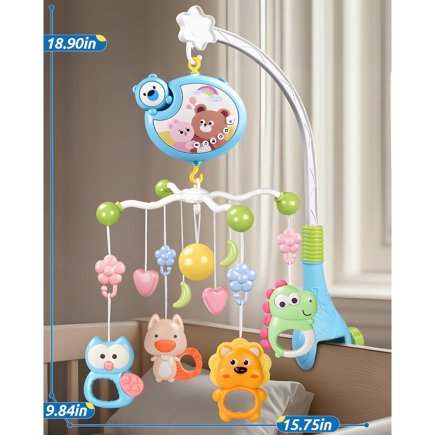 Móvil de Cuna Musical RSEPD con Proyector y Luces 0-6 Meses