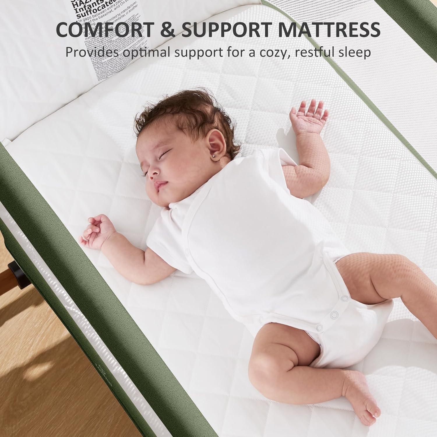 Cuna 3 en 1 LovliTod Baby Verde Oscuro Ajustable 6 Alturas