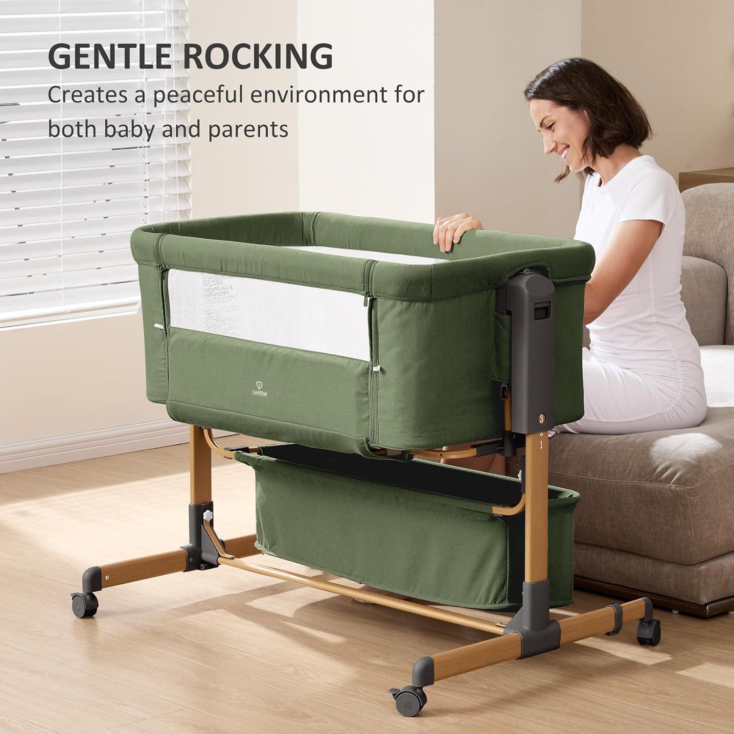 Cuna 3 en 1 LovliTod Baby Verde Oscuro Ajustable 6 Alturas