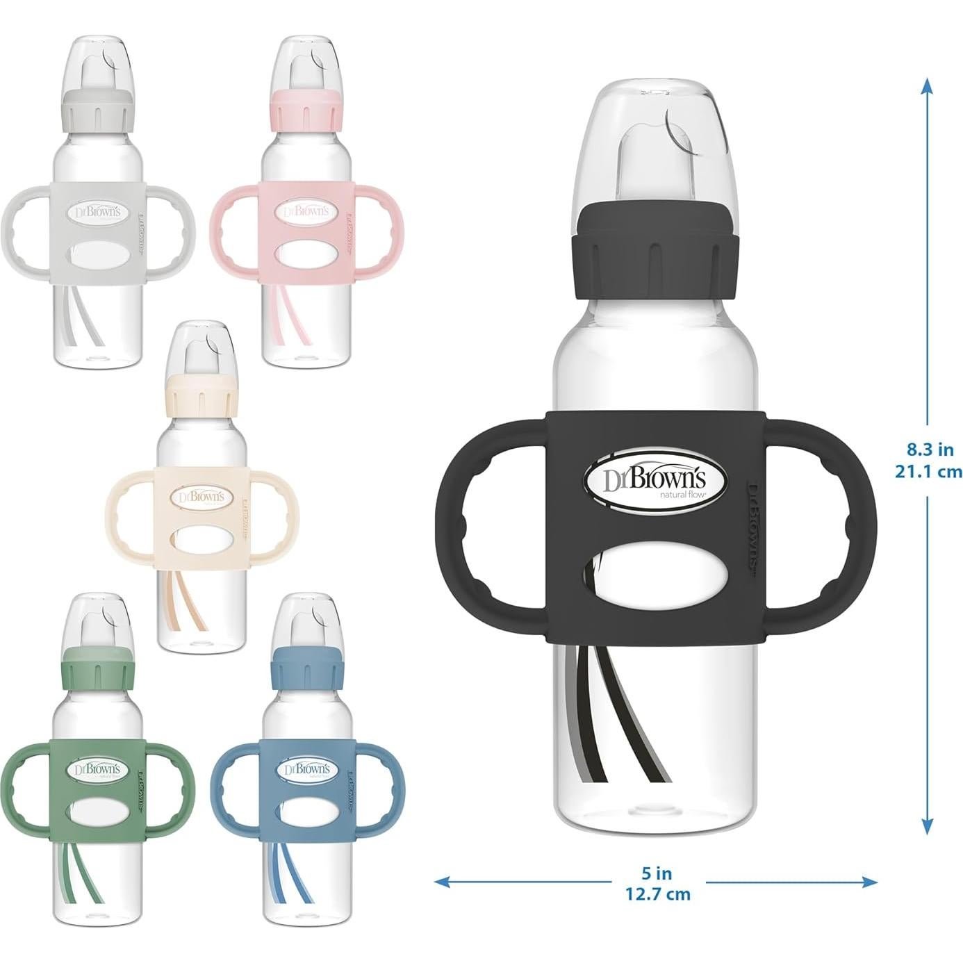 Botella con Boquilla de Sorber Dr. Brown's 250mL Negra 6m+