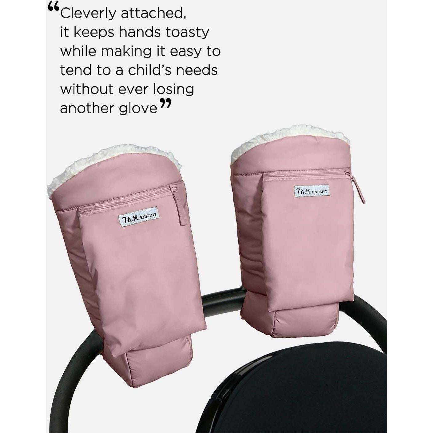 Guantes Calentadores 7AM Enfant Rosa Ceniza - Muffs de Manos para Carro
