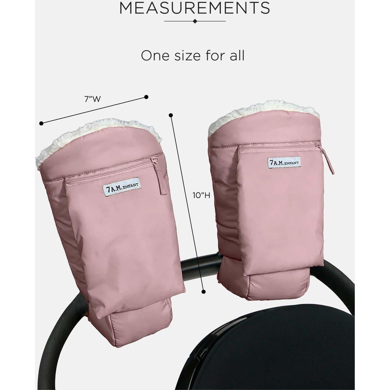 Guantes Calentadores 7AM Enfant Rosa Ceniza - Muffs de Manos para Carro
