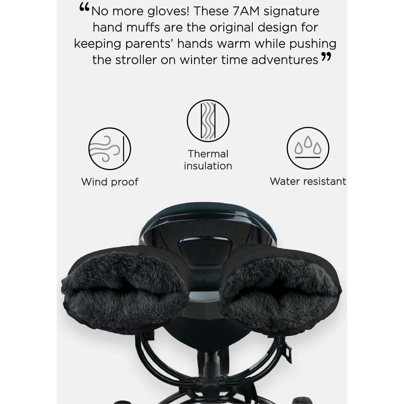 Guantes Calentadores 7AM Enfant Rosa Ceniza - Muffs de Manos para Carro