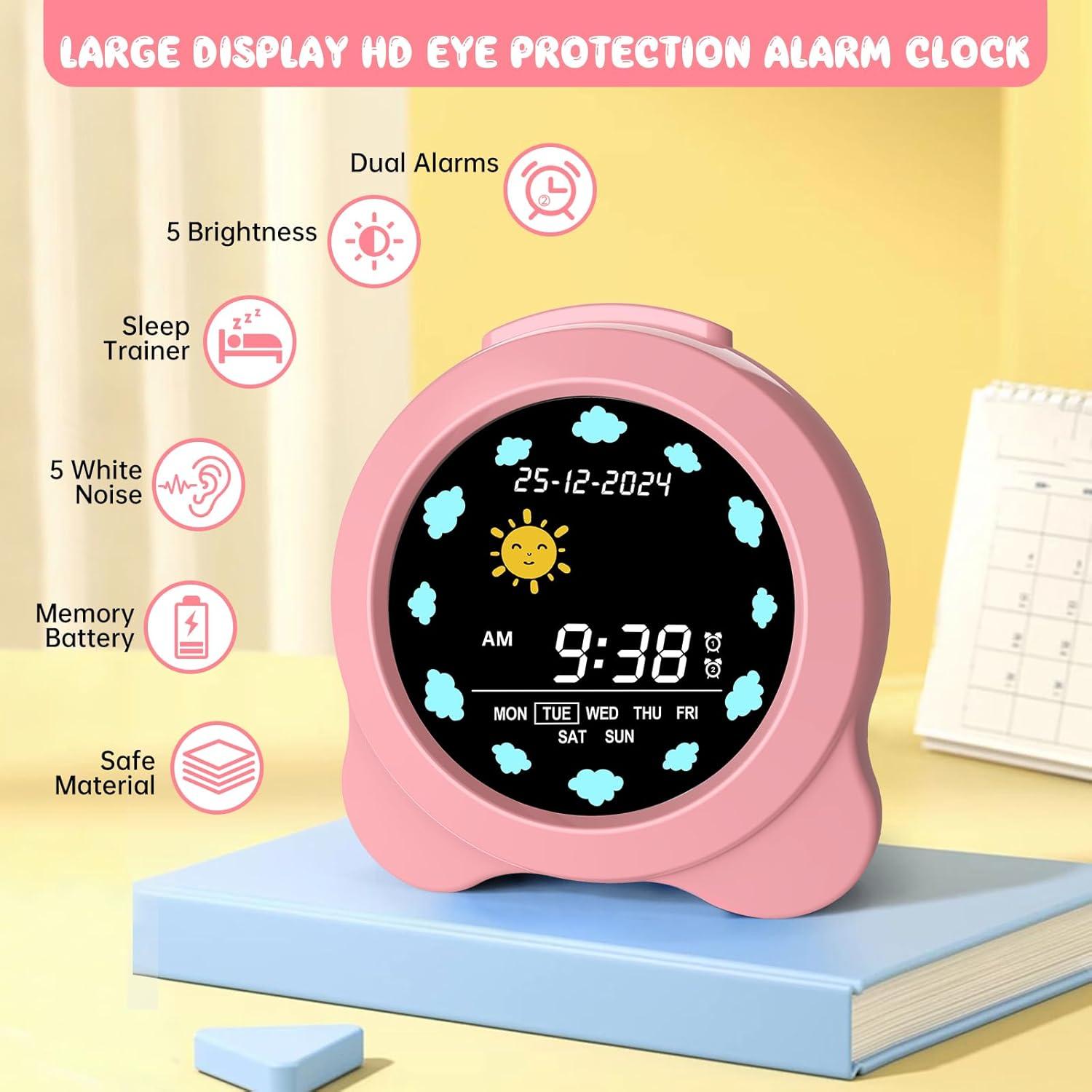 Reloj Despertador Digital Infantil SENXINGYAN Rosa Claro
