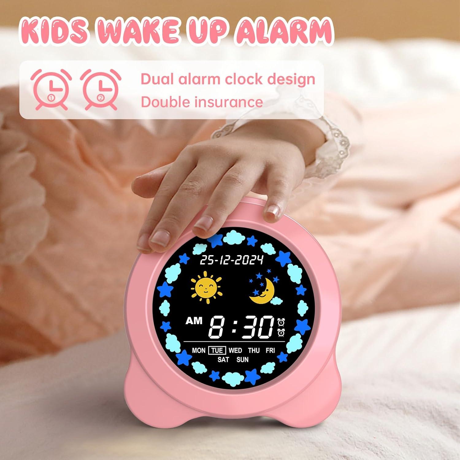 Reloj Despertador Digital Infantil SENXINGYAN Rosa Claro