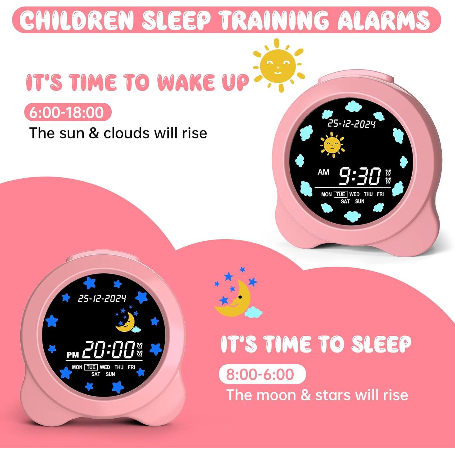 Reloj Despertador Digital Infantil SENXINGYAN Rosa Claro