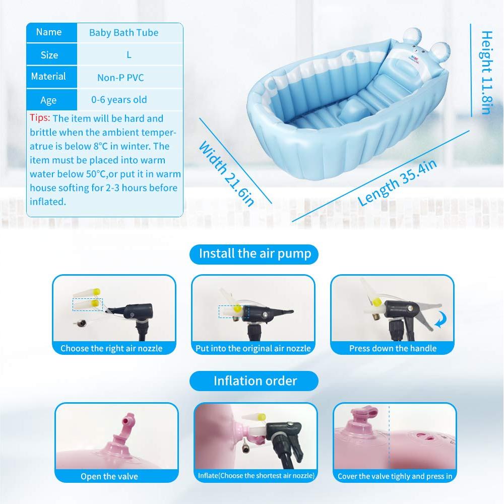 Bañera Inflable para Bebés Anbel B1706 - Antideslizante 90x54.9cm