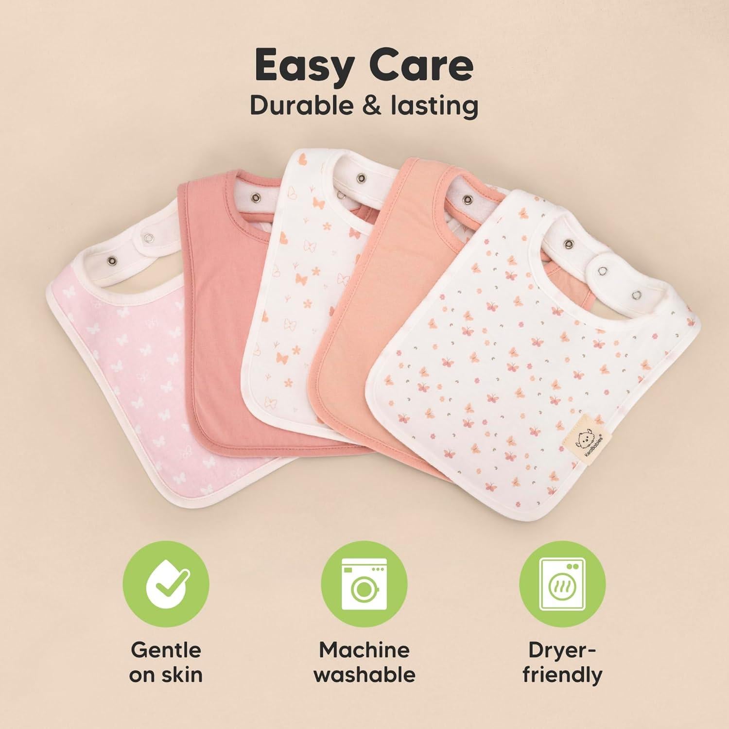 KeaBabies 8 Baberos Orgánicos Ultra Absorbentes para Bebés