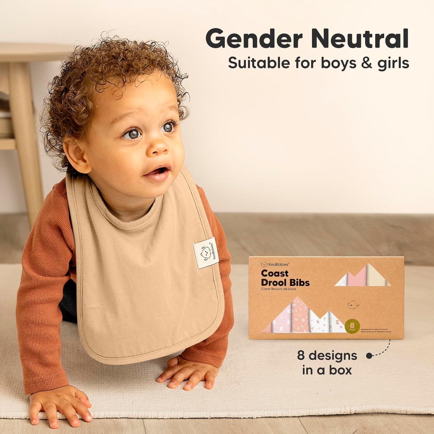 KeaBabies 8 Baberos Orgánicos Ultra Absorbentes para Bebés