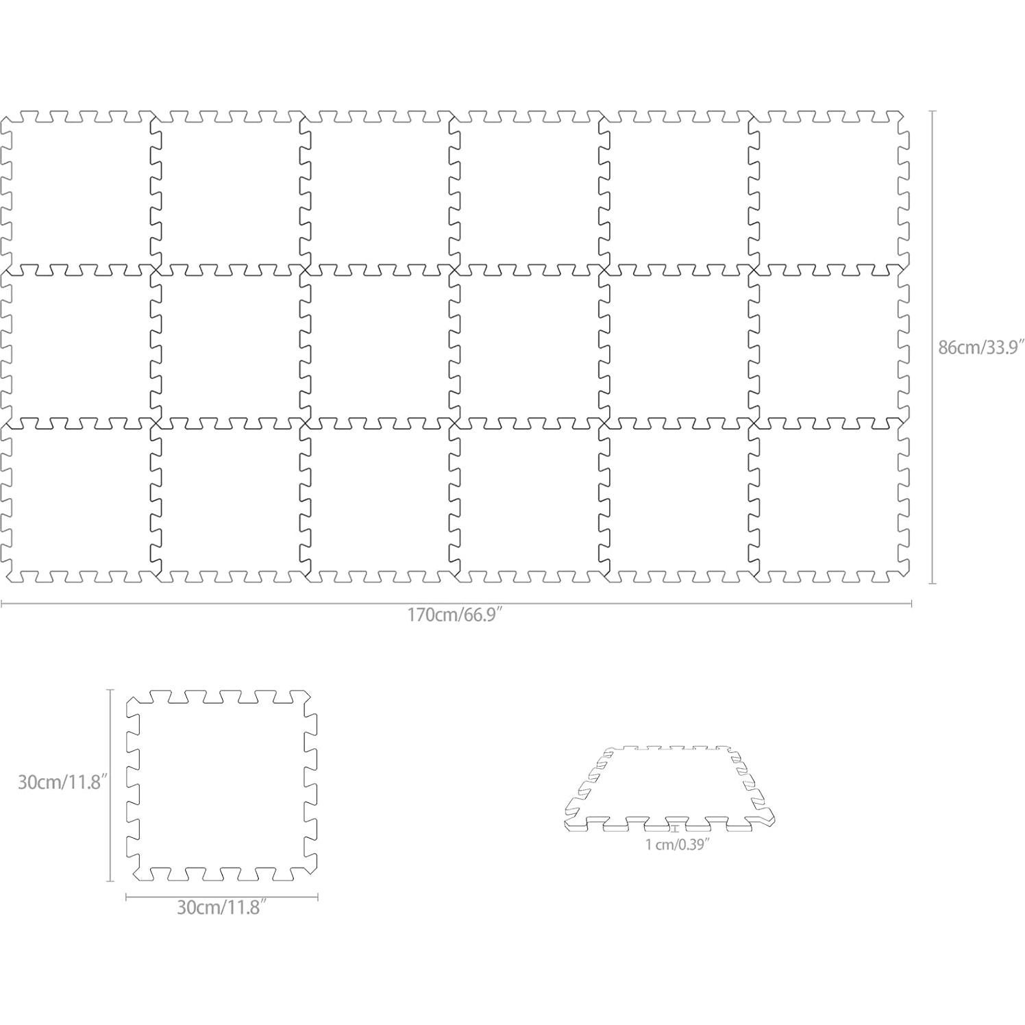 Alfombra Puzzle Interconectable Yostrong 18 Piezas Beige EVA