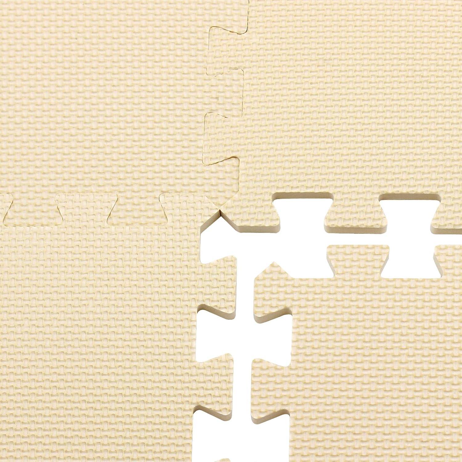 Alfombra Puzzle Interconectable Yostrong 18 Piezas Beige EVA