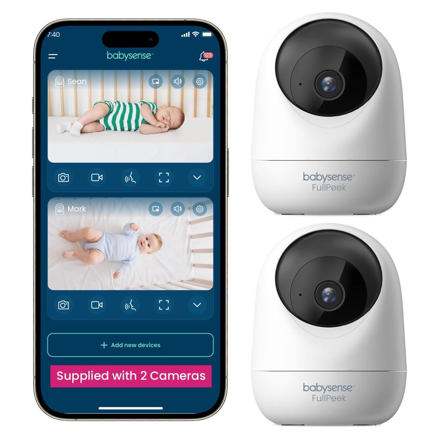 Monitor de Video para Bebés Babysense 2Peek 3MP HD con 2 Cámaras