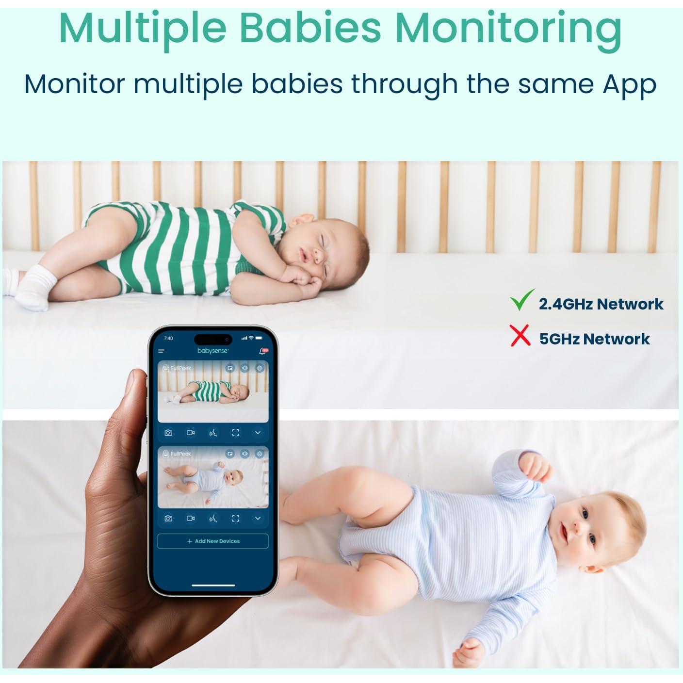 Monitor de Video para Bebés Babysense 2Peek 3MP HD con 2 Cámaras