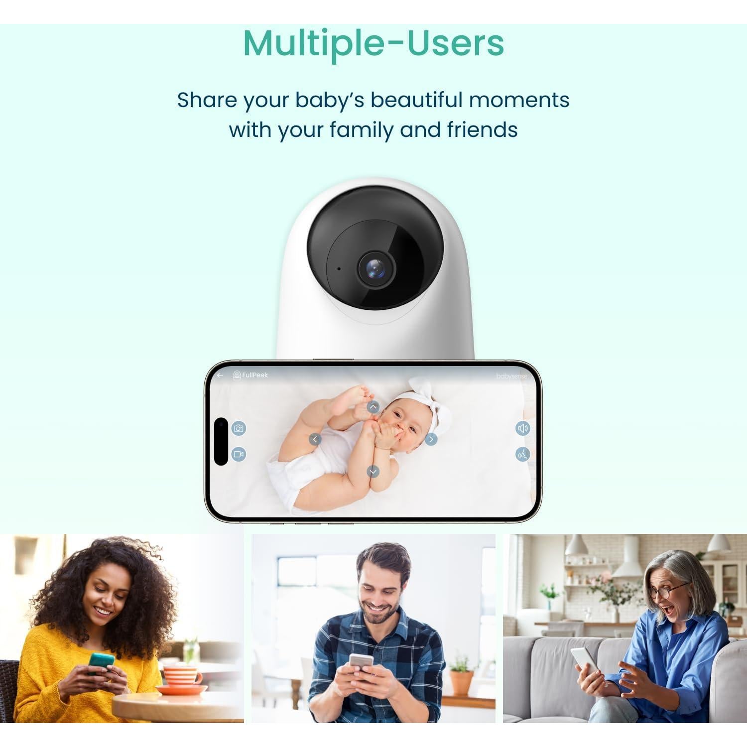 Monitor de Video para Bebés Babysense 2Peek 3MP HD con 2 Cámaras