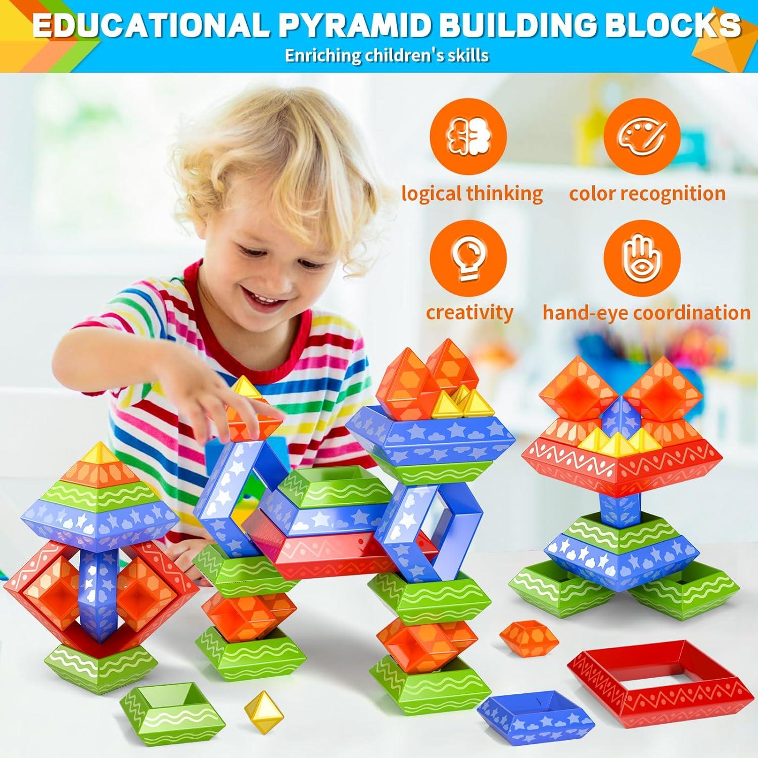 Juguetes de Apilamiento Montessori Doloowee 30 Pcs Educativos