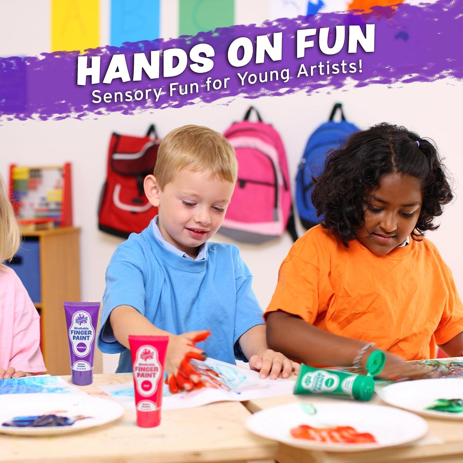 Pintura de Dedos Lavable Imagination Works 8 Colores No Tóxica