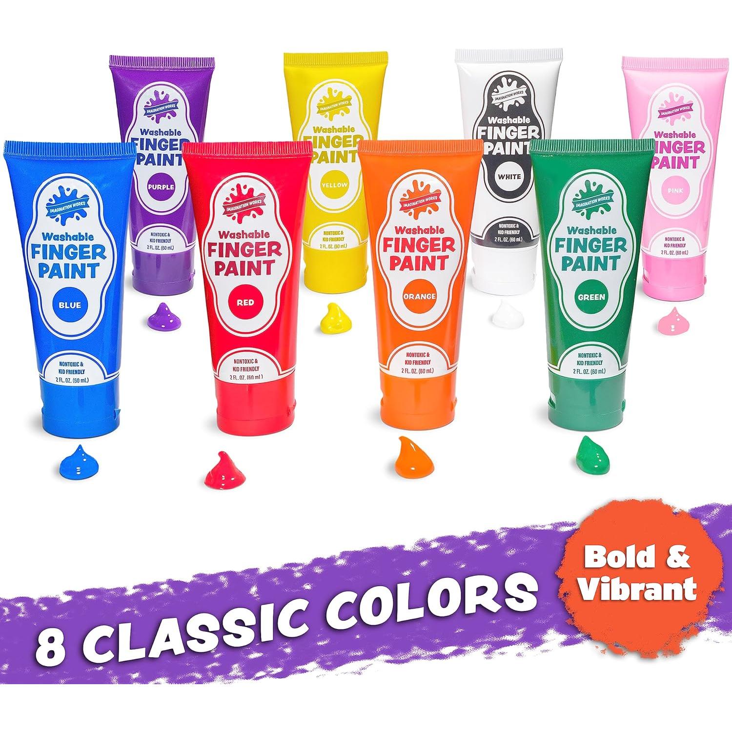 Pintura de Dedos Lavable Imagination Works 8 Colores No Tóxica