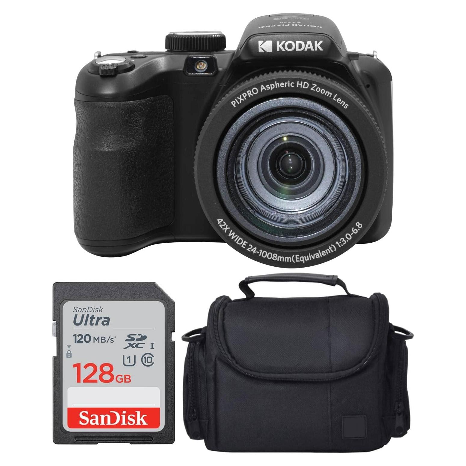 Cámara Digital Kodak PIXPRO AZ425 20MP Zoom 42x + Funda + 128GB