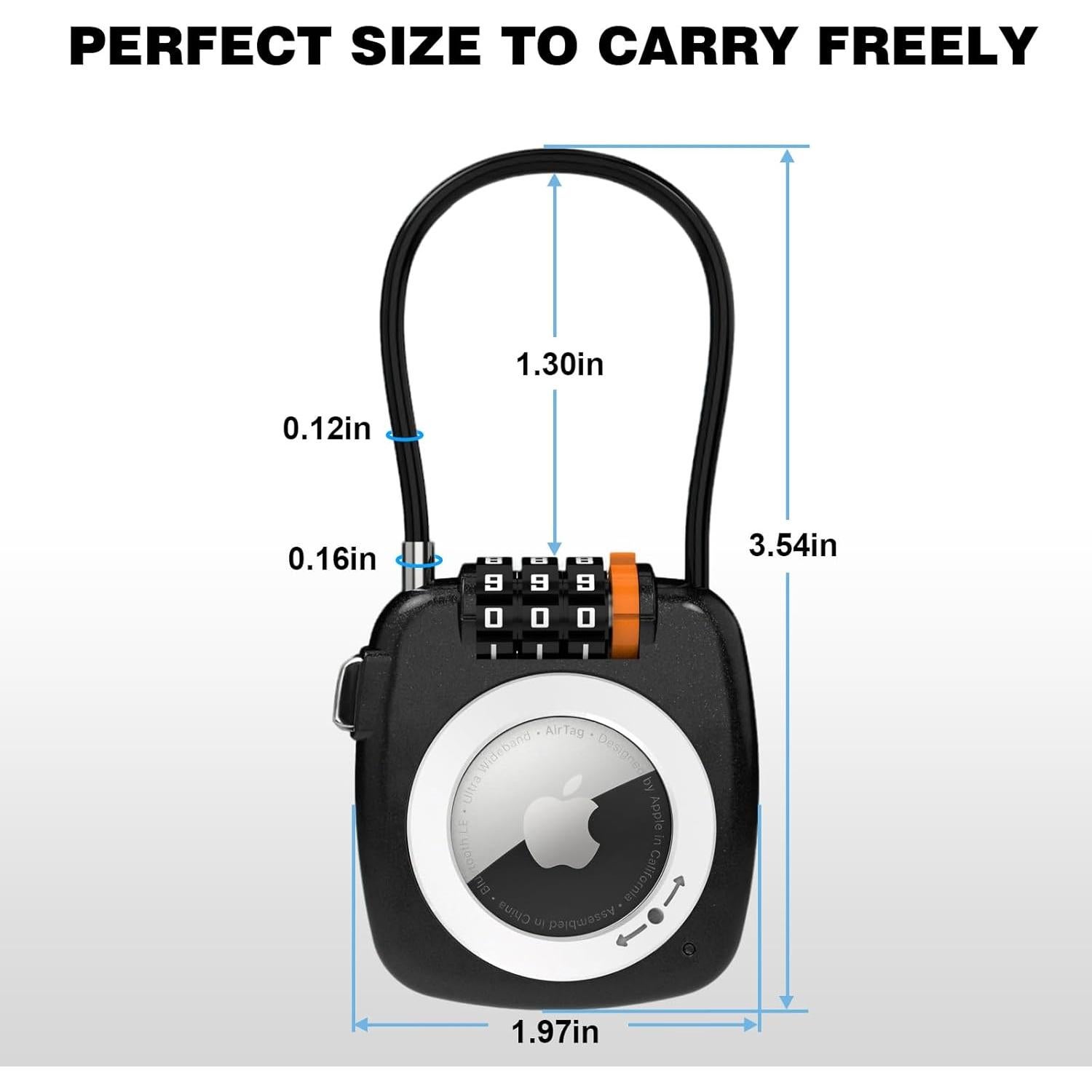 Soporte para llavero Airtag Avanco con candado 3 dígitos negro