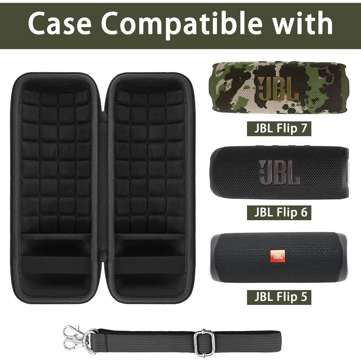 Funda Dura Impermeable co2CREA para JBL Flip 7/6/5 - Camo Negra