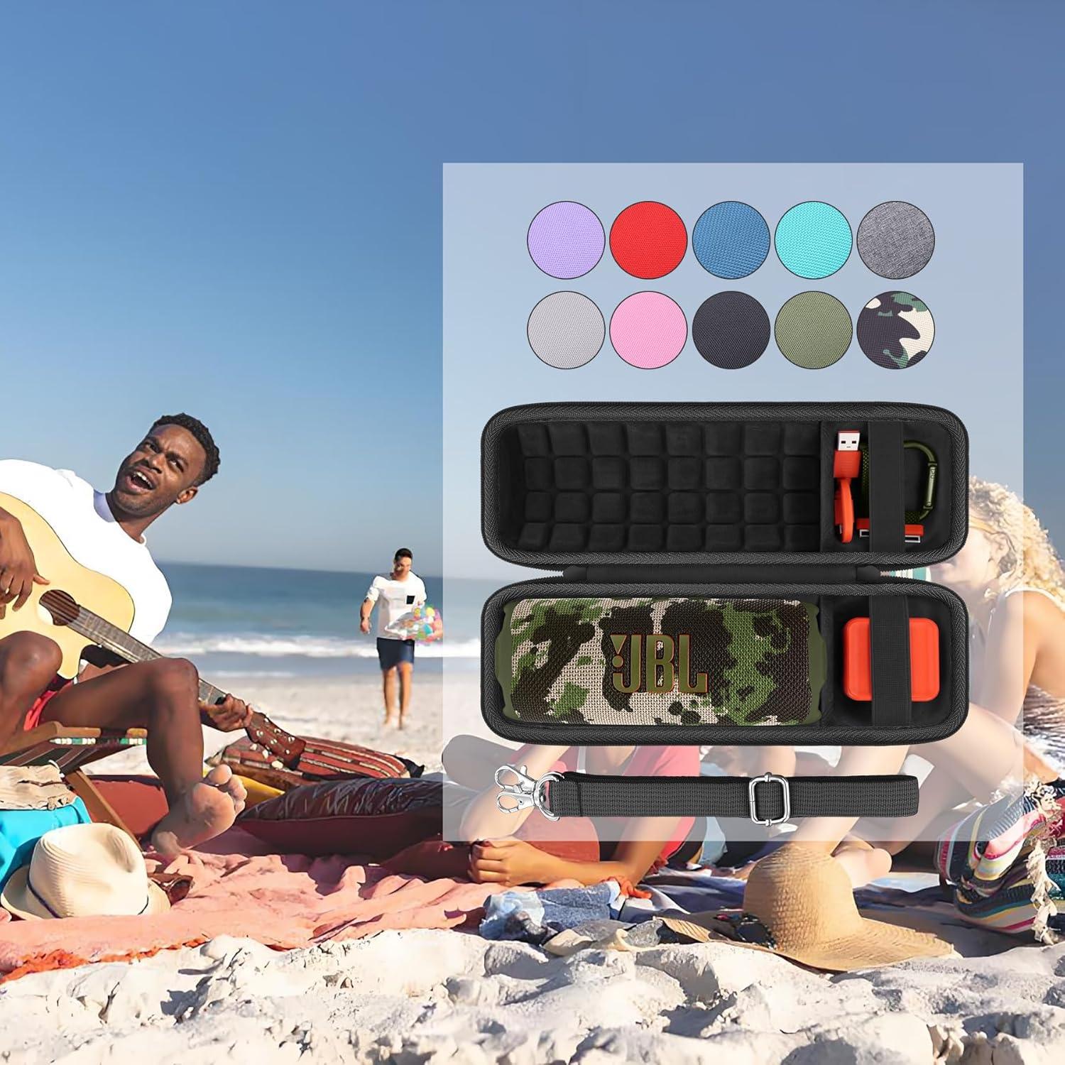 Funda Dura Impermeable co2CREA para JBL Flip 7/6/5 - Camo Negra