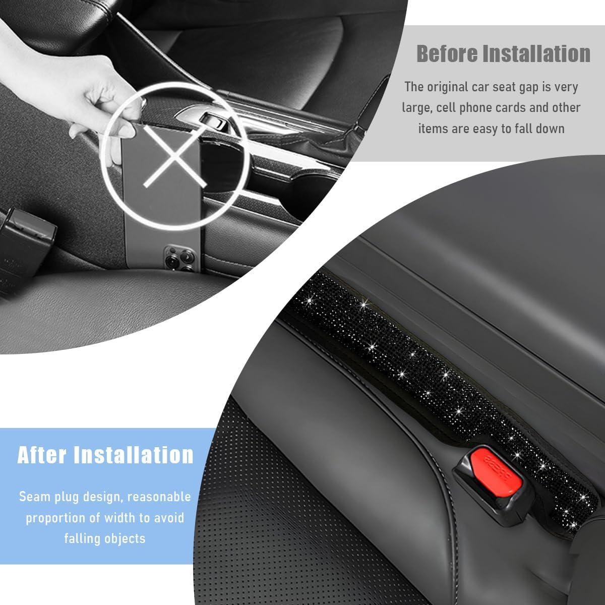 Relleno de Espacio entre Asientos de Coche ZNDAW 2PCS Negro