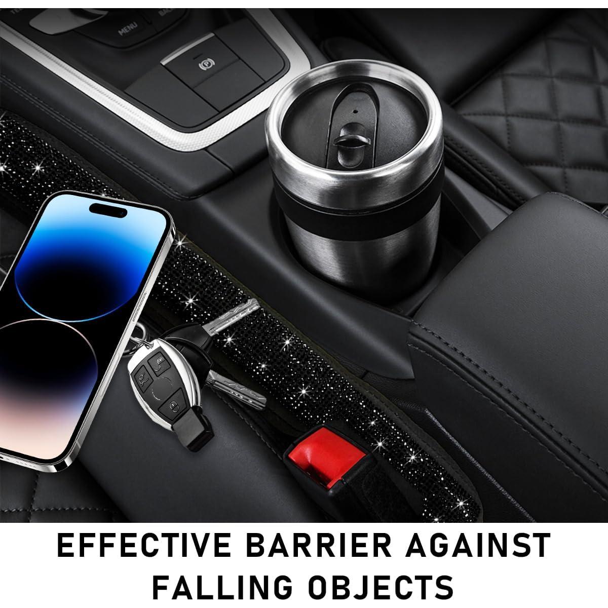 Relleno de Espacio entre Asientos de Coche ZNDAW 2PCS Negro