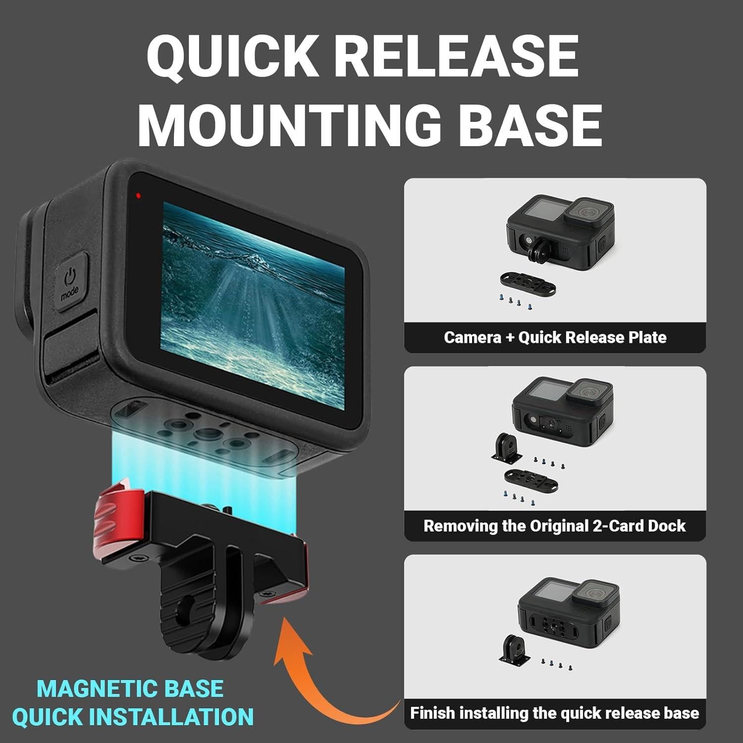 Soporte de cierre magnético SRUIM para Gopro Hero 8-13