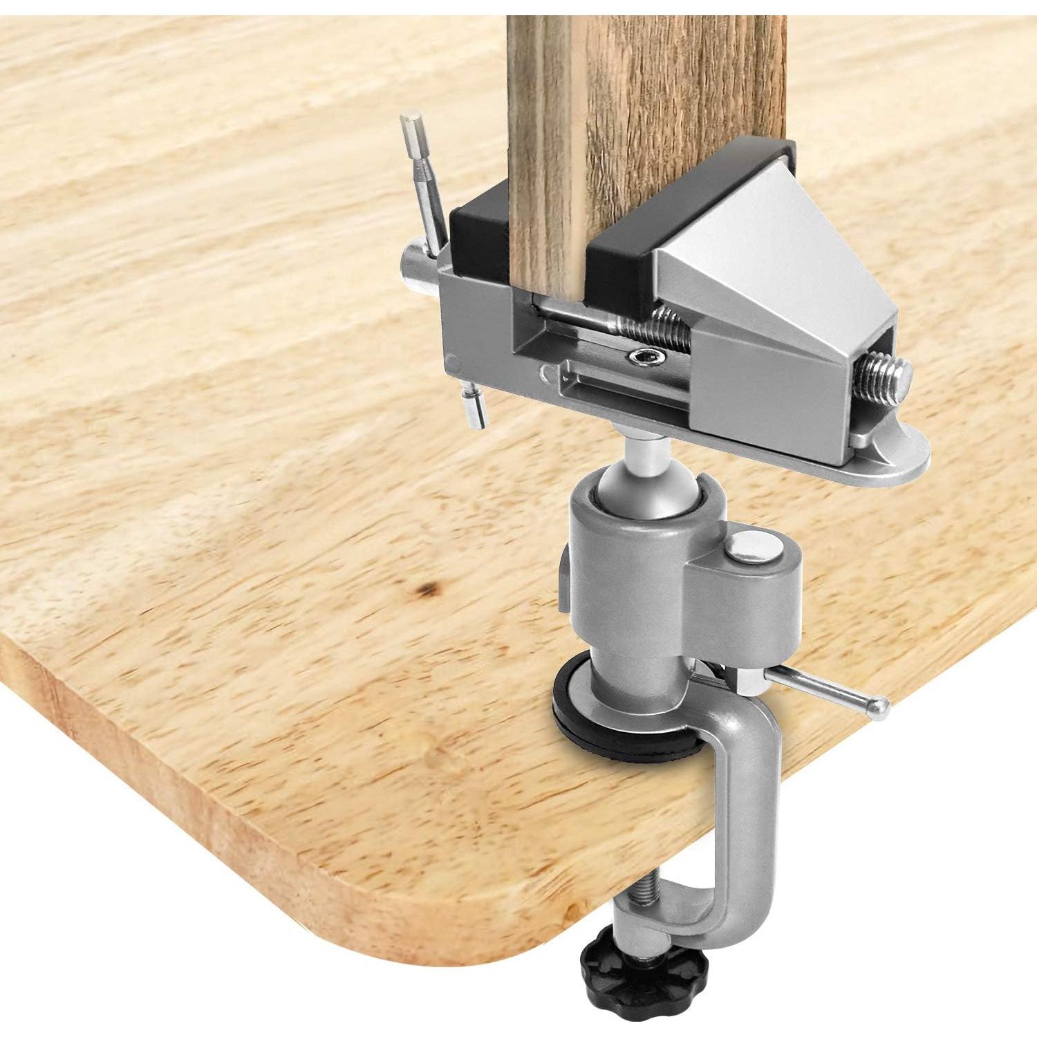 Abrazadera Universal de Banco QWORK 3" Aluminio Rotativa 360°